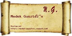 Medek Gusztáv névjegykártya