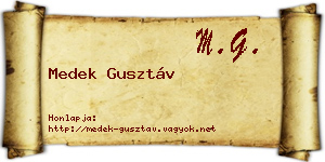Medek Gusztáv névjegykártya